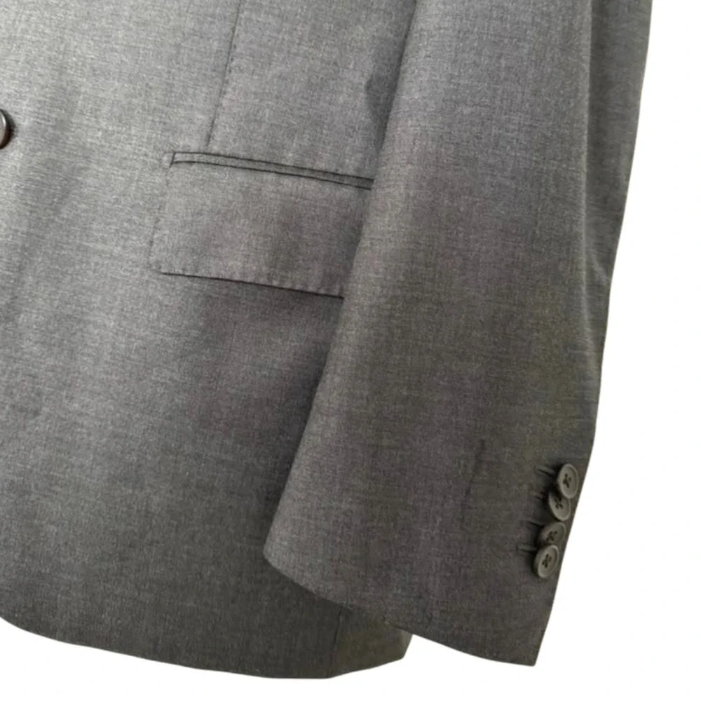 Suitsupply Charcoal Gray Pure Wool Lazio Single-Breasted Blazer Jacket US 40